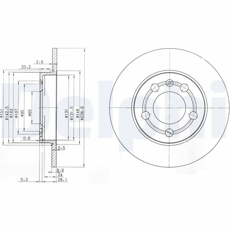 2x DELPHI Bremsscheibe