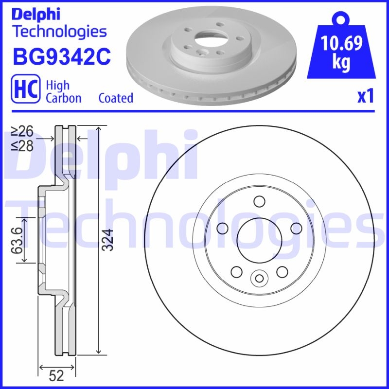 2x DELPHI Bremsscheibe