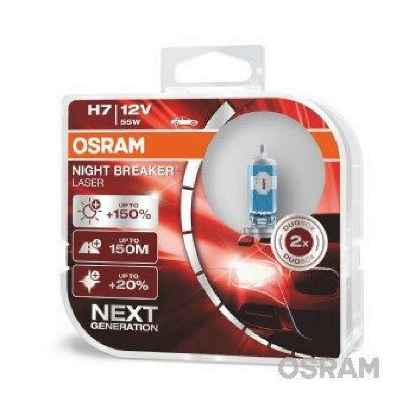 OSRAM NIGHT BREAKER® LASER Glühlampe Scheinwerfer H7 12V Duobox 150% mehr Sicht