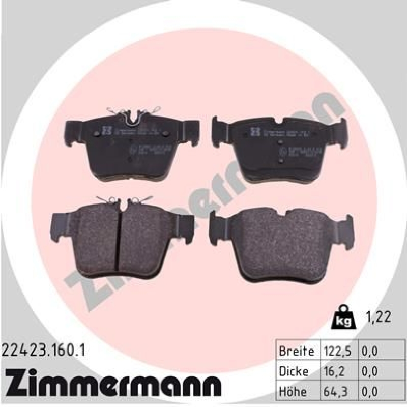 ZIMMERMANN Bremsbelagsatz, Scheibenbremse