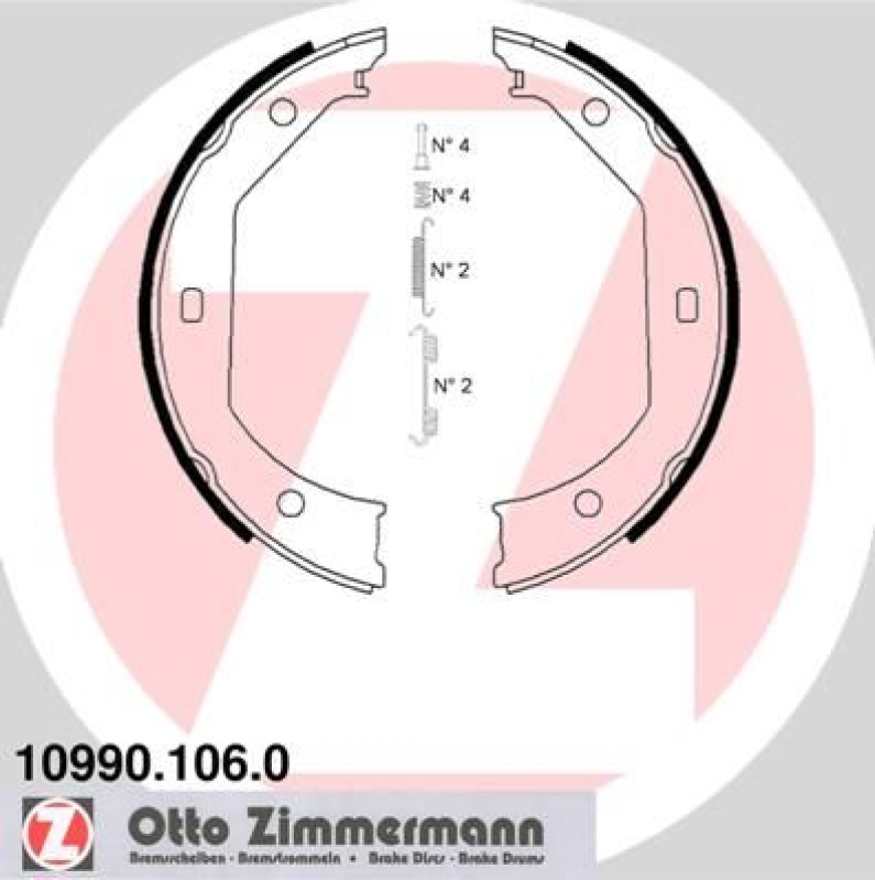 ZIMMERMANN Brake Shoe Set, parking brake