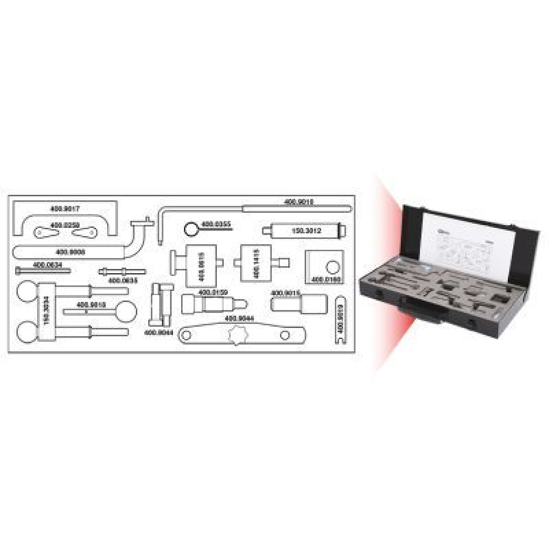 KS TOOLS Einstellwerkzeugsatz, Steuerzeiten