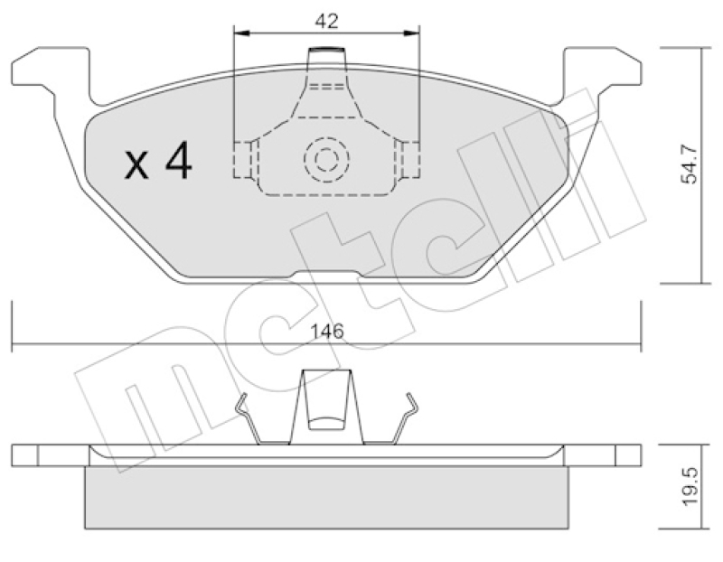 METELLI Bremsbelagsatz, Scheibenbremse