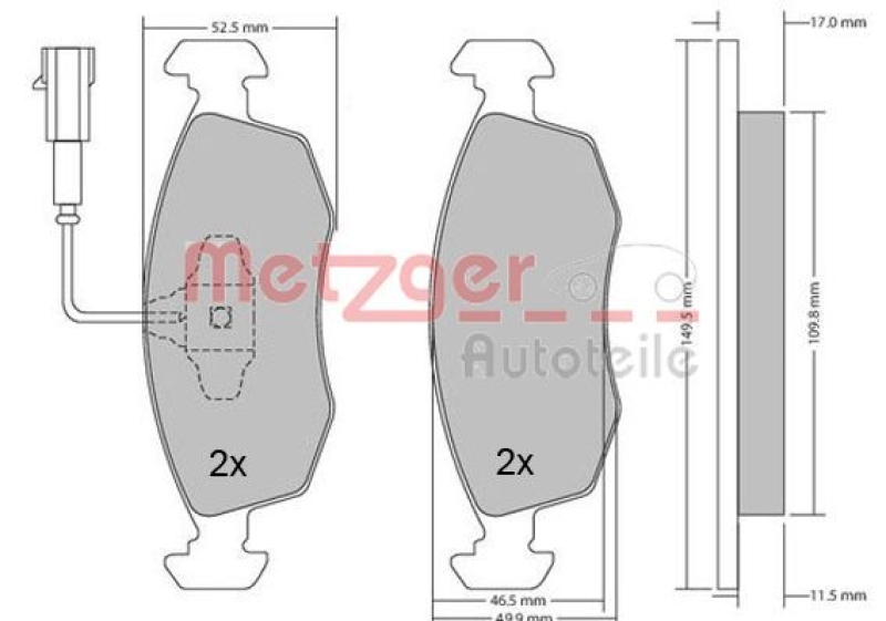 METZGER BREMSSCHEIBEN 257mm + METZGER BREMSBELÄGE VORN passend für FIAT GRANDE