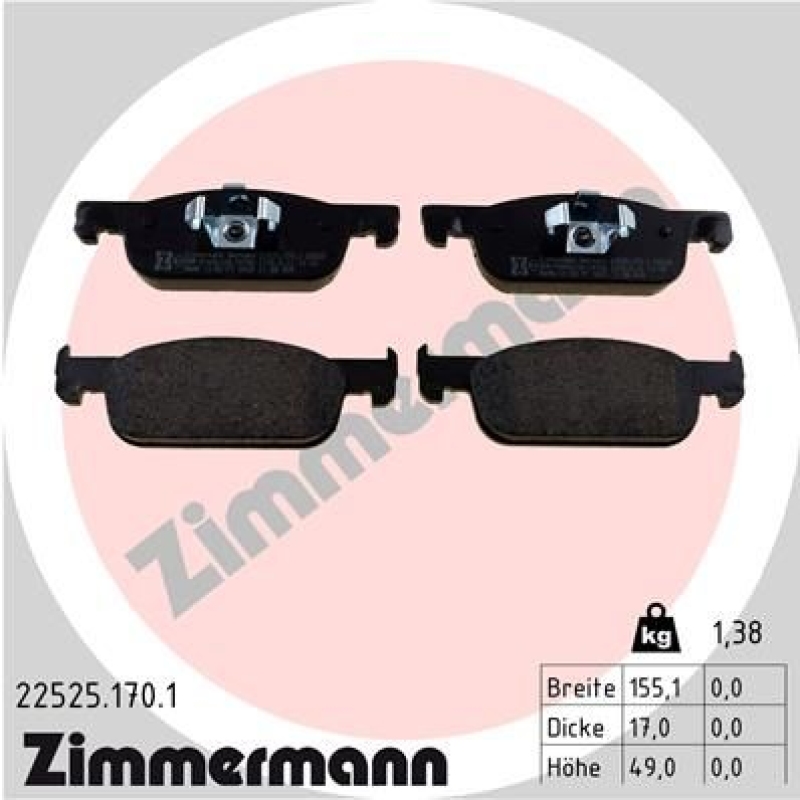 ZIMMERMANN Brake Pad Set, disc brake