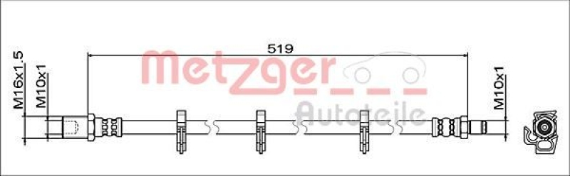 METZGER Brake Hose GREENPARTS