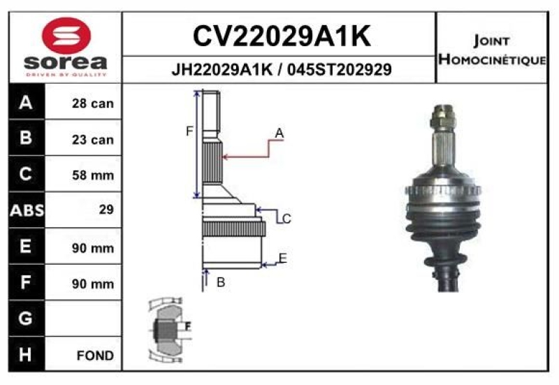 EAI Joint Kit, drive shaft