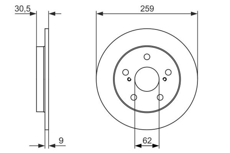 2x BOSCH Brake Disc