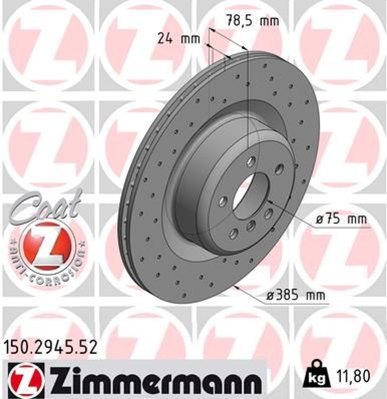 2x ZIMMERMANN Bremsscheibe SPORT COAT Z