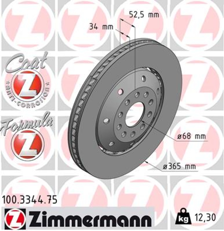 2x ZIMMERMANN Bremsscheiben Ø365mm + Beläge Vorne passend für Audi A6 C5 (4B5)