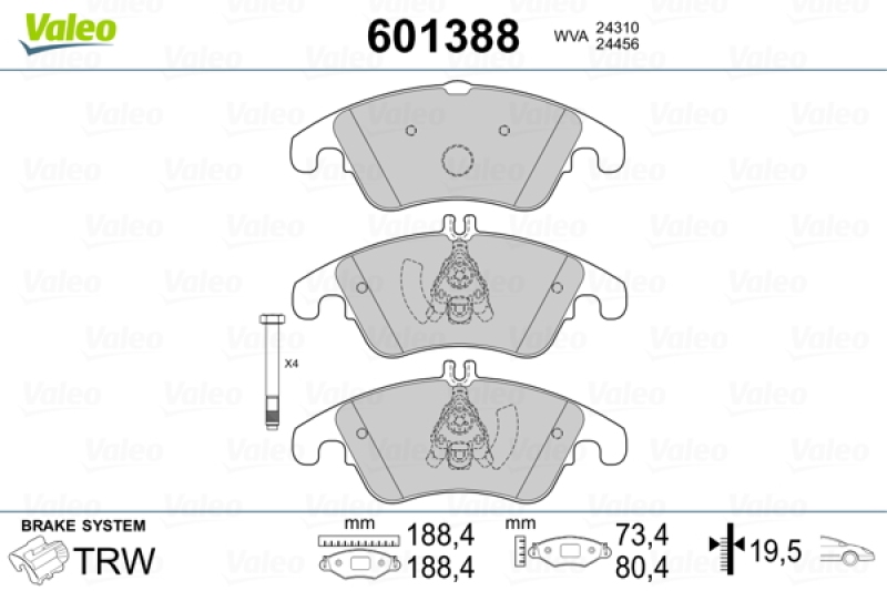 VALEO Brake Pad Set, disc brake