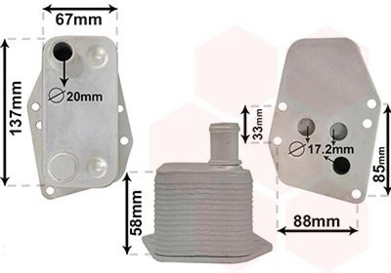 VAN WEZEL Oil Cooler, engine oil *** IR PLUS ***