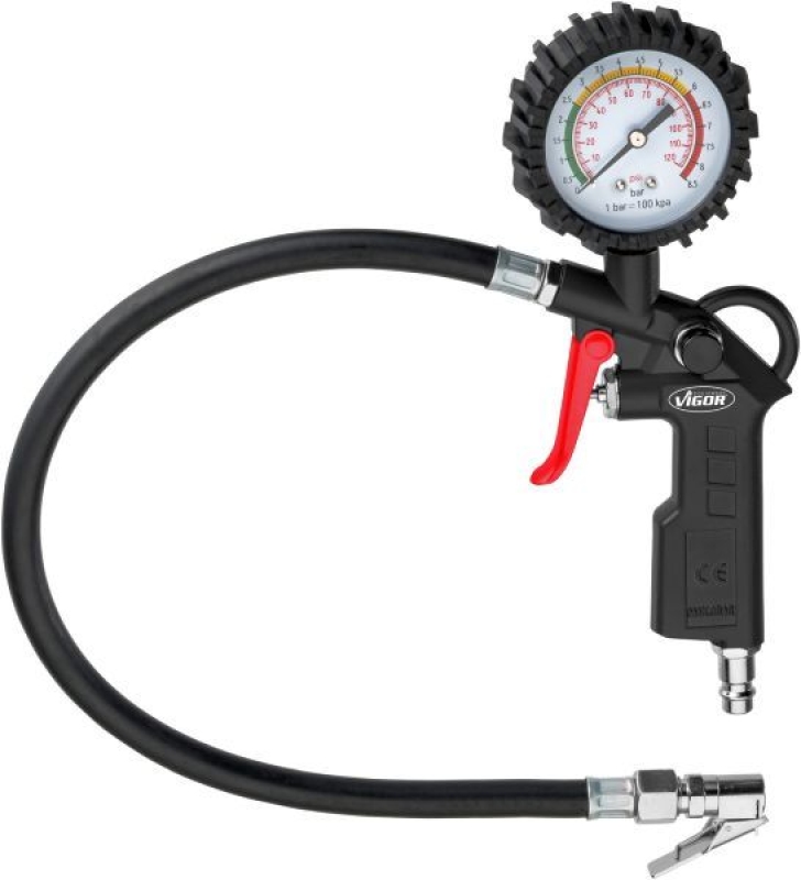 VIGOR Compressed Air Tyre Gauge/-Filler