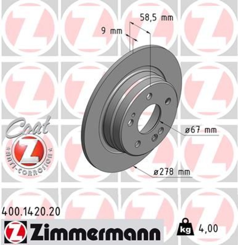 2x ZIMMERMANN Bremsscheibe COAT Z