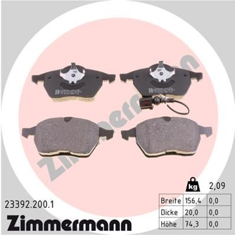 ZIMMERMANN Brake Pad Set, disc brake