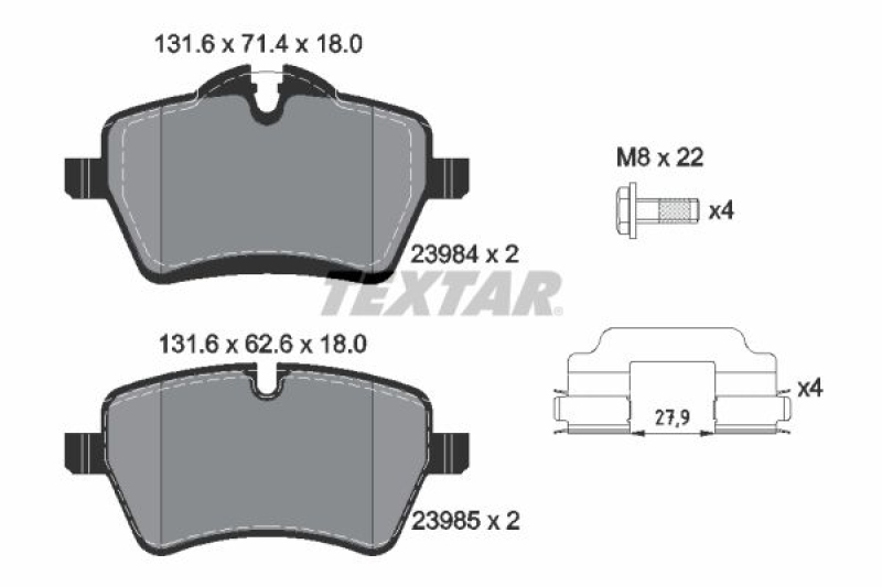 TEXTAR Brake Pad Set, disc brake Q+