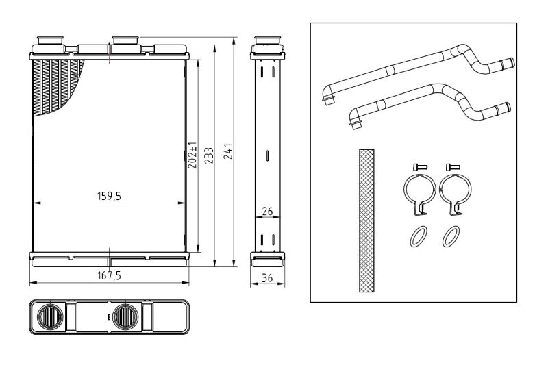 NRF Heat Exchanger, interior heating EASY FIT