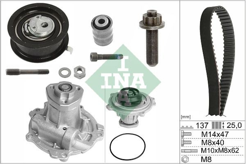 INA Water Pump & Timing Belt Set