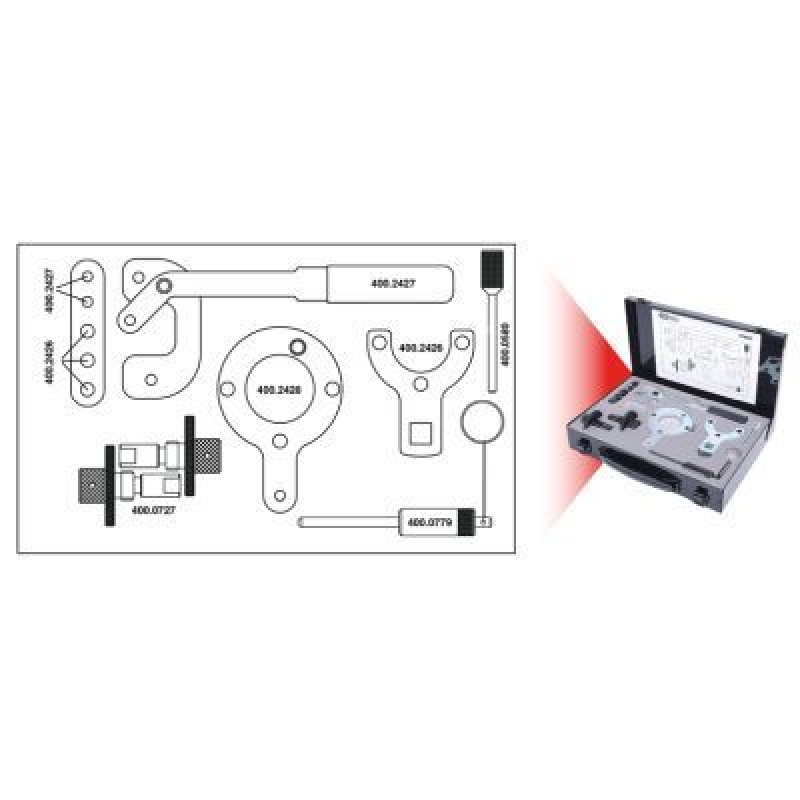 KS TOOLS Einstellwerkzeugsatz, Steuerzeiten