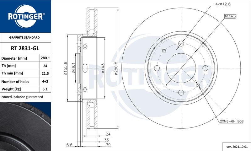 2x ROTINGER Bremsscheibe