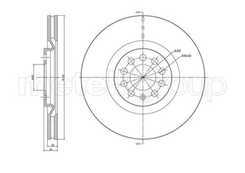 2x METELLI Brake Disc