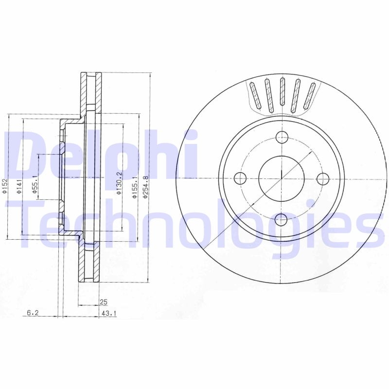 2x DELPHI Bremsscheibe