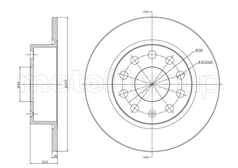 2x METELLI Brake Disc