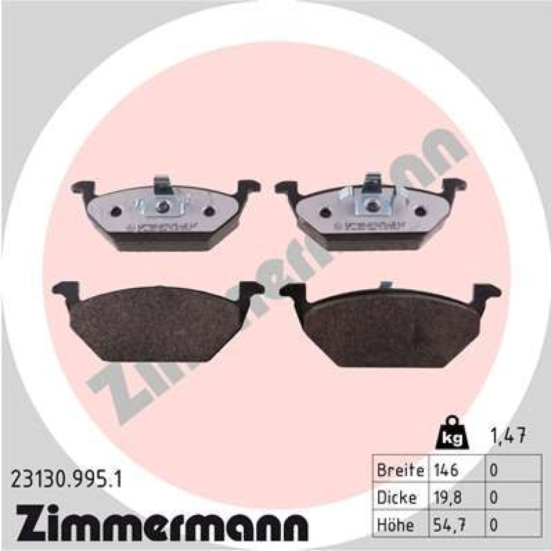 ZIMMERMANN Brake Pad Set, disc brake rd:z