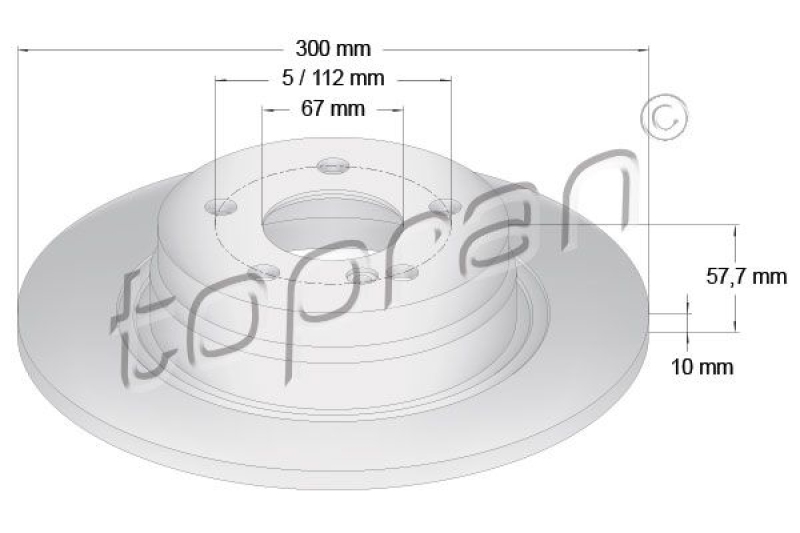 2x TOPRAN Bremsscheibe COATED