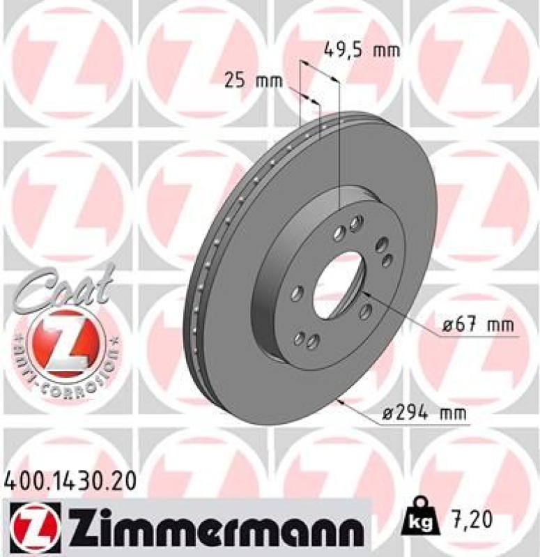 Zimmermann Bremsscheiben Ø294mm + Beläge vorne passend für MERCEDES Cabrio A124