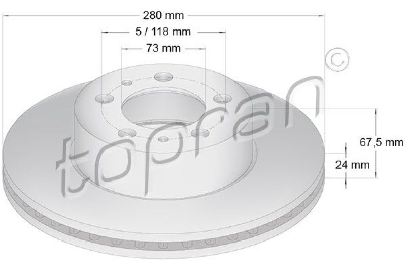 2x TOPRAN Bremsscheibe