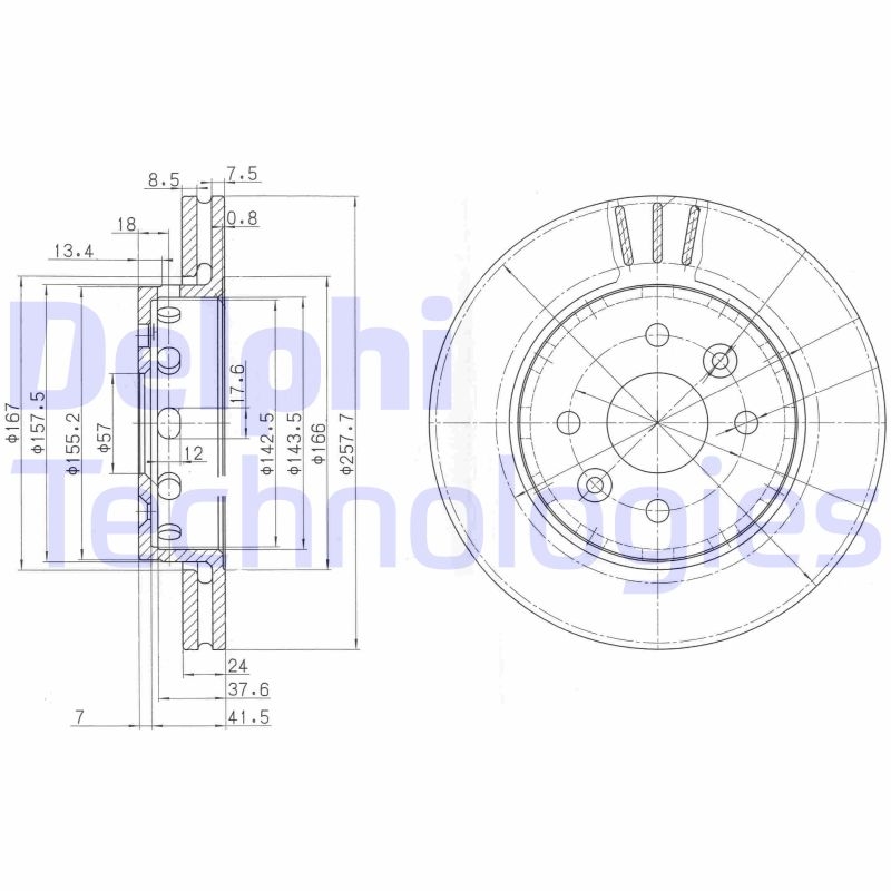 2x DELPHI Bremsscheibe