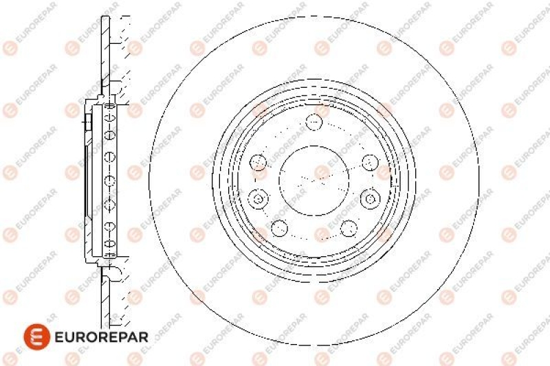 2x EUROREPAR Brake Disc