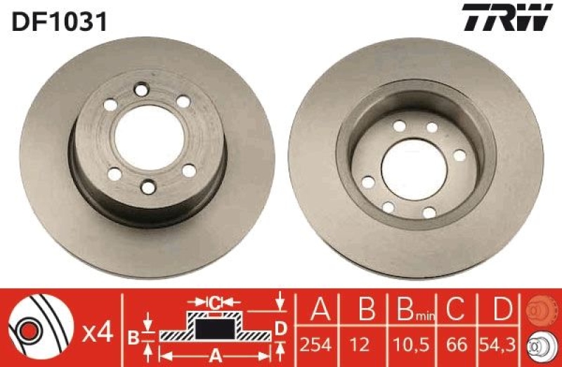 2x TRW Brake Disc