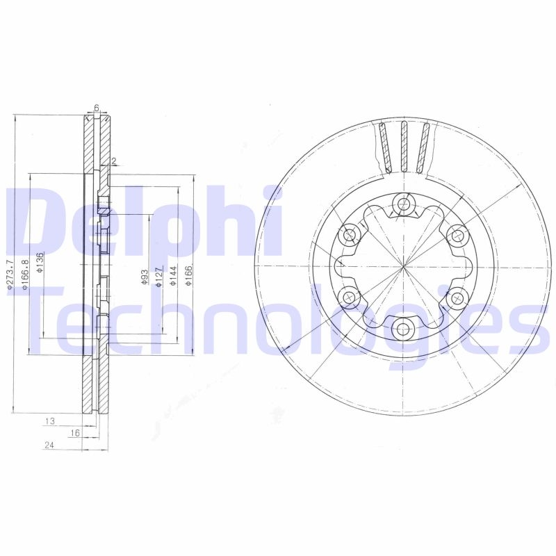 2x DELPHI Bremsscheibe