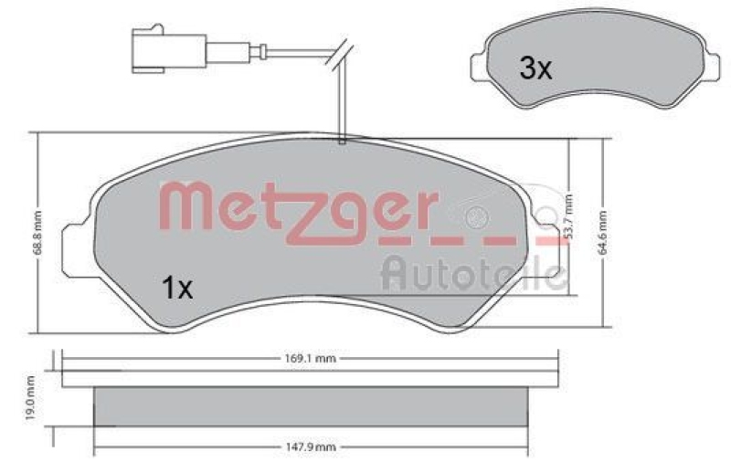 METZGER Bremsbelagsatz, Scheibenbremse