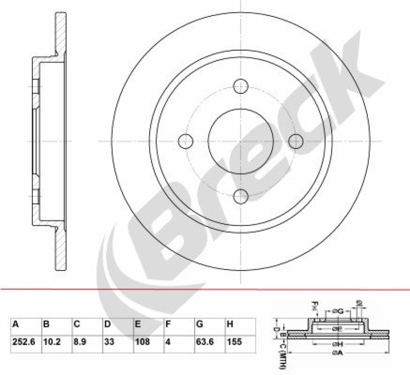 2x BRECK Brake Disc