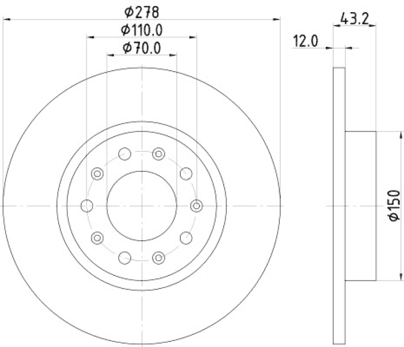 2x HELLA Brake Disc PRO