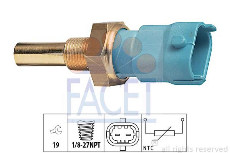 FACET Sensor, coolant temperature Made in Italy - OE Equivalent