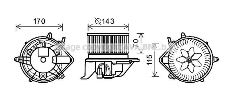 AVA QUALITY COOLING Electric Motor, interior blower