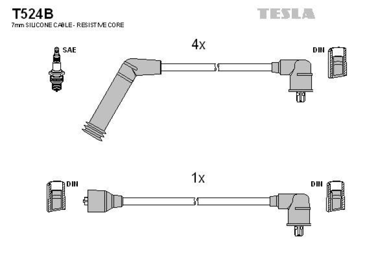 TESLA Zündleitungssatz