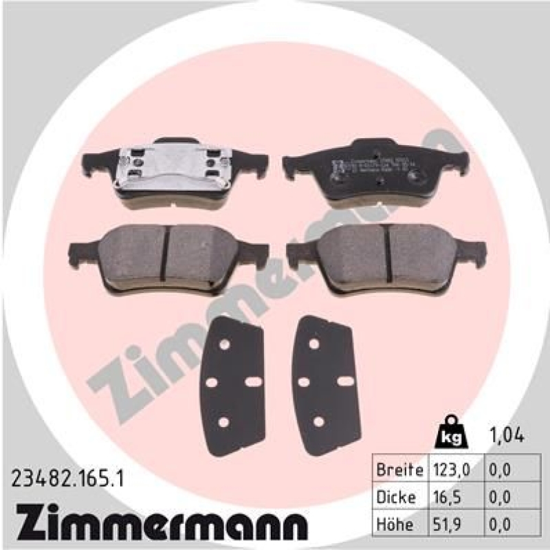 ZIMMERMANN Brake Pad Set, disc brake