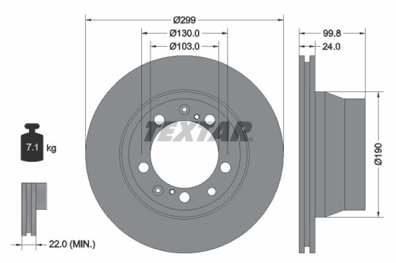 2x TEXTAR Brake Disc