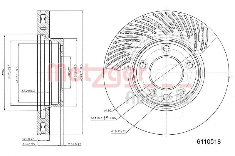 METZGER Brake Disc COATED / HIGH CARBON GREENPARTS