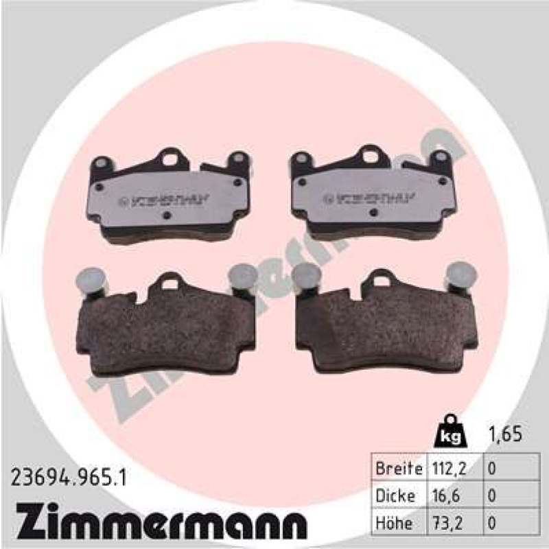 ZIMMERMANN Brake Pad Set, disc brake rd:z