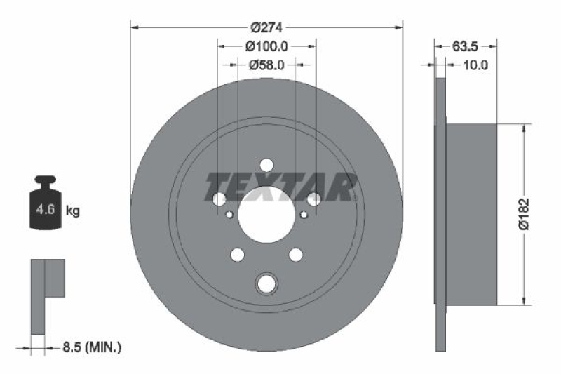 2x TEXTAR Brake Disc PRO