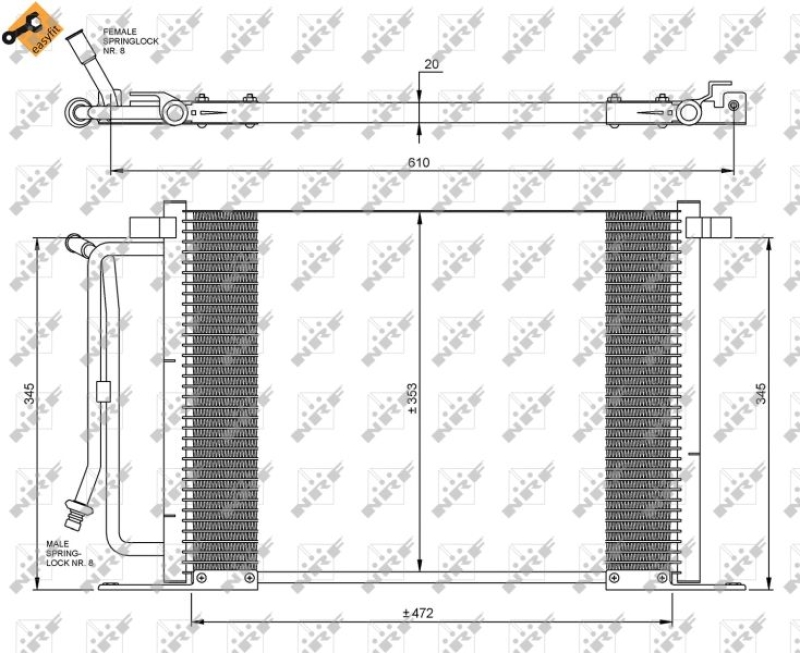 NRF Condenser, air conditioning EASY FIT