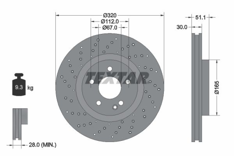 2x TEXTAR Bremsscheibe PRO