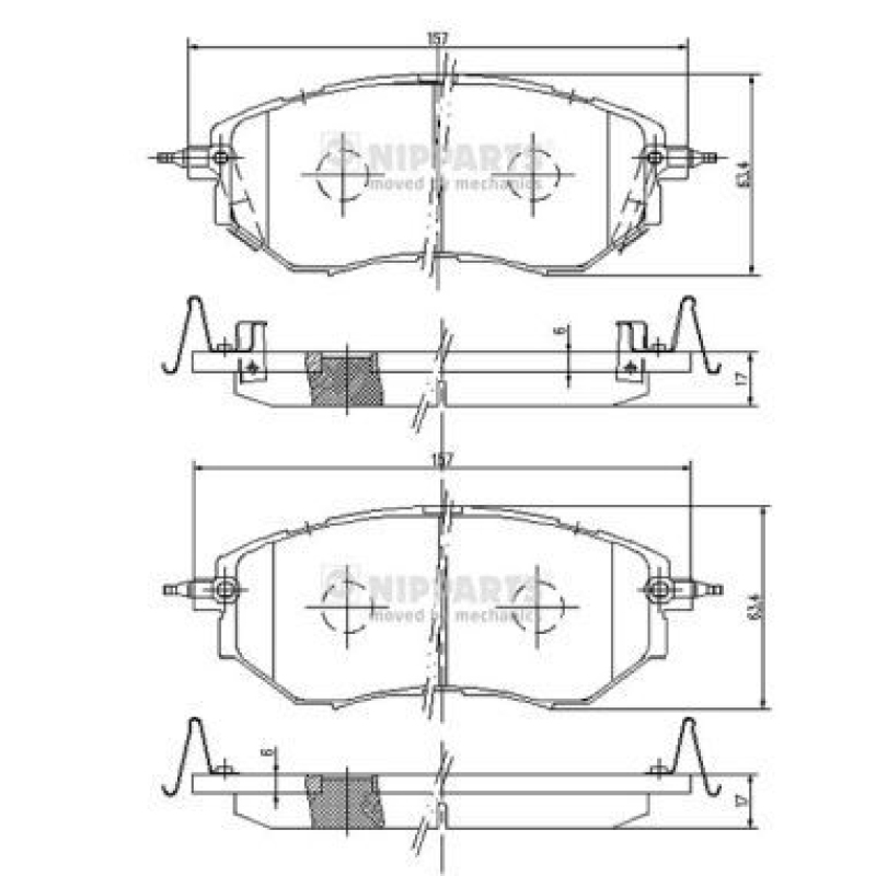 NIPPARTS Brake Pad Set, disc brake