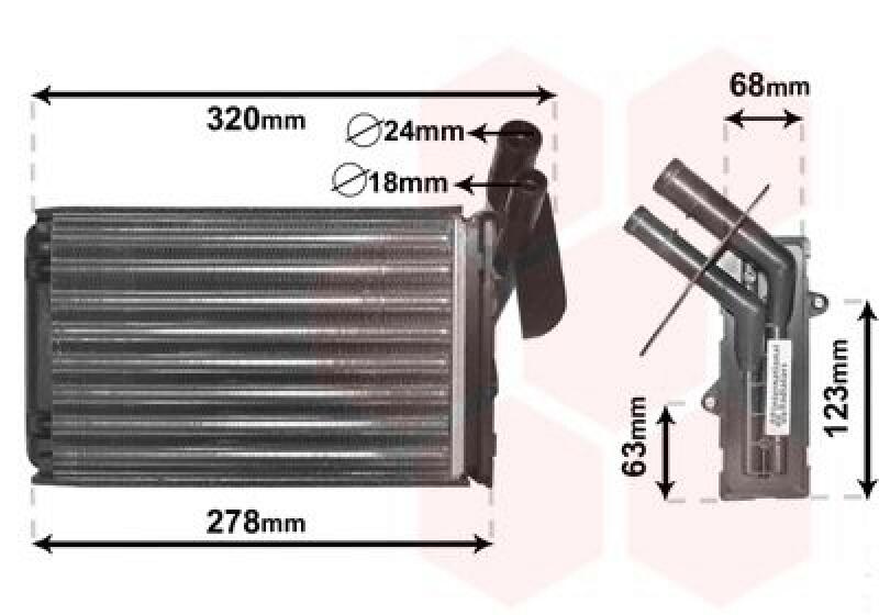 VAN WEZEL Heat Exchanger, interior heating *** IR PLUS ***